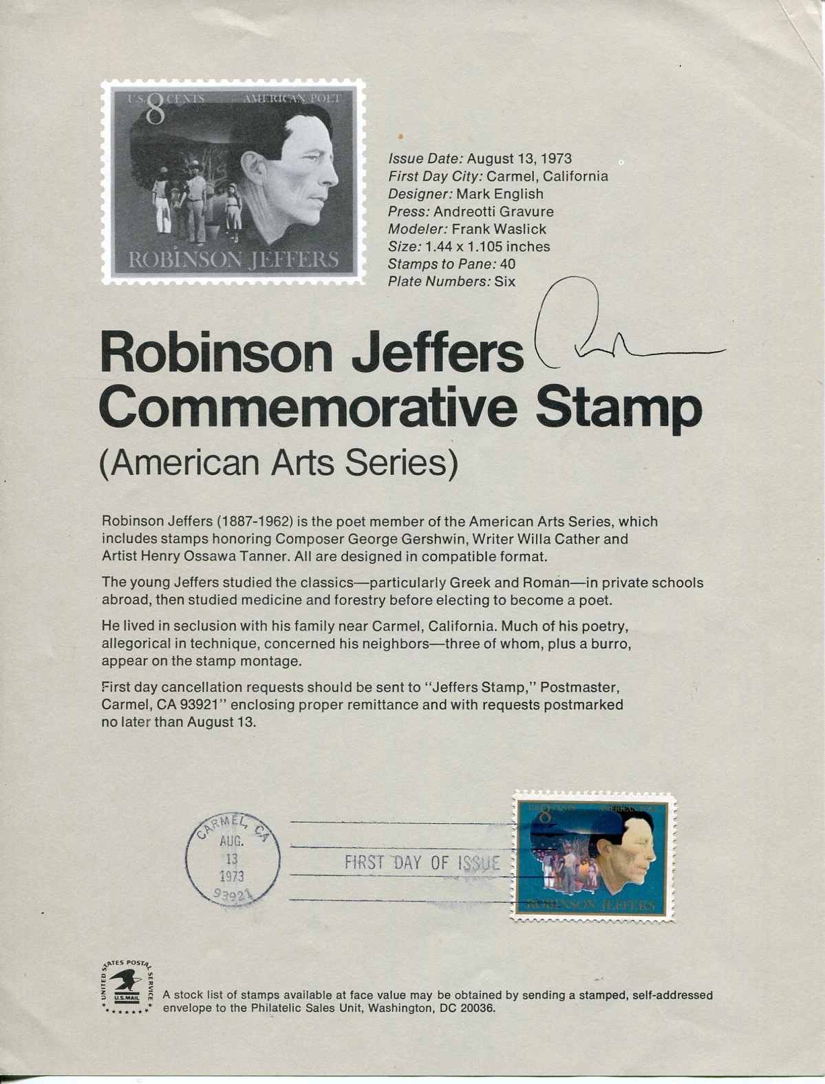 Edward Albee Virginia Woolf Author Playwright Signed Autograph FDC Stamp Sheet
