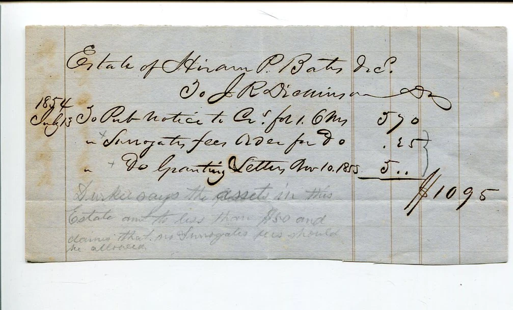 John R. Dickinson Binghamton New York 1885 Signed Original Autograph Estate Bill
