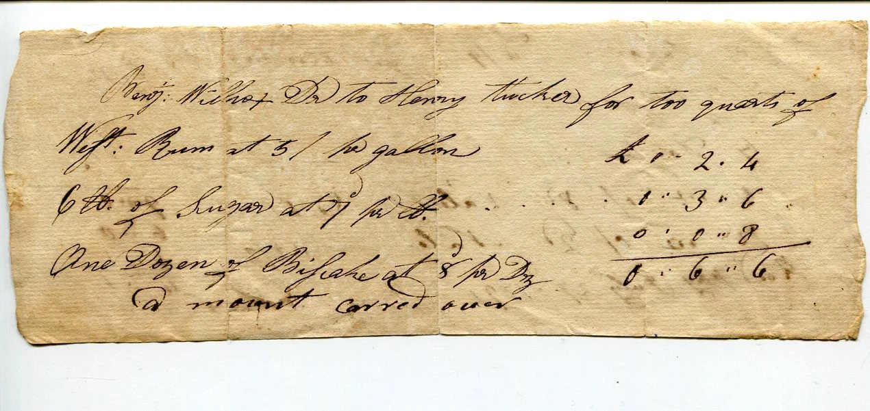 Henry Thacker July 27th 1791 Handwritten Signed Autograph Sale of Good Bill

