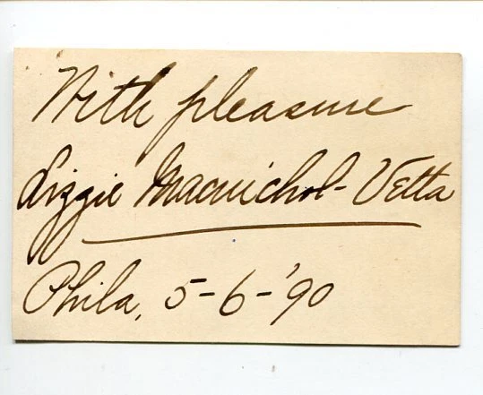 Lizzie Macnichol Vetta American Opera Company Singer Rare Signed Autograph
