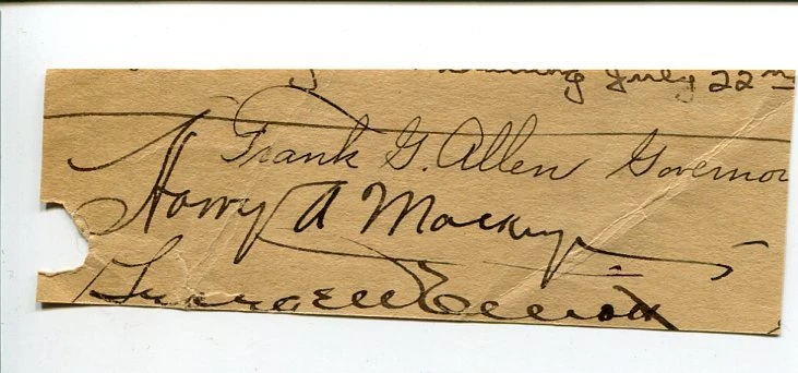 Harry Mackey Mayor of Philadelphia Coach Virginia Cavaliers Signed Autograph
