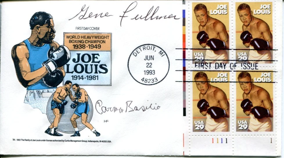 Gene Fullmer Carmen Basilio Boxing Champ HOF Signed Autograph FDC
