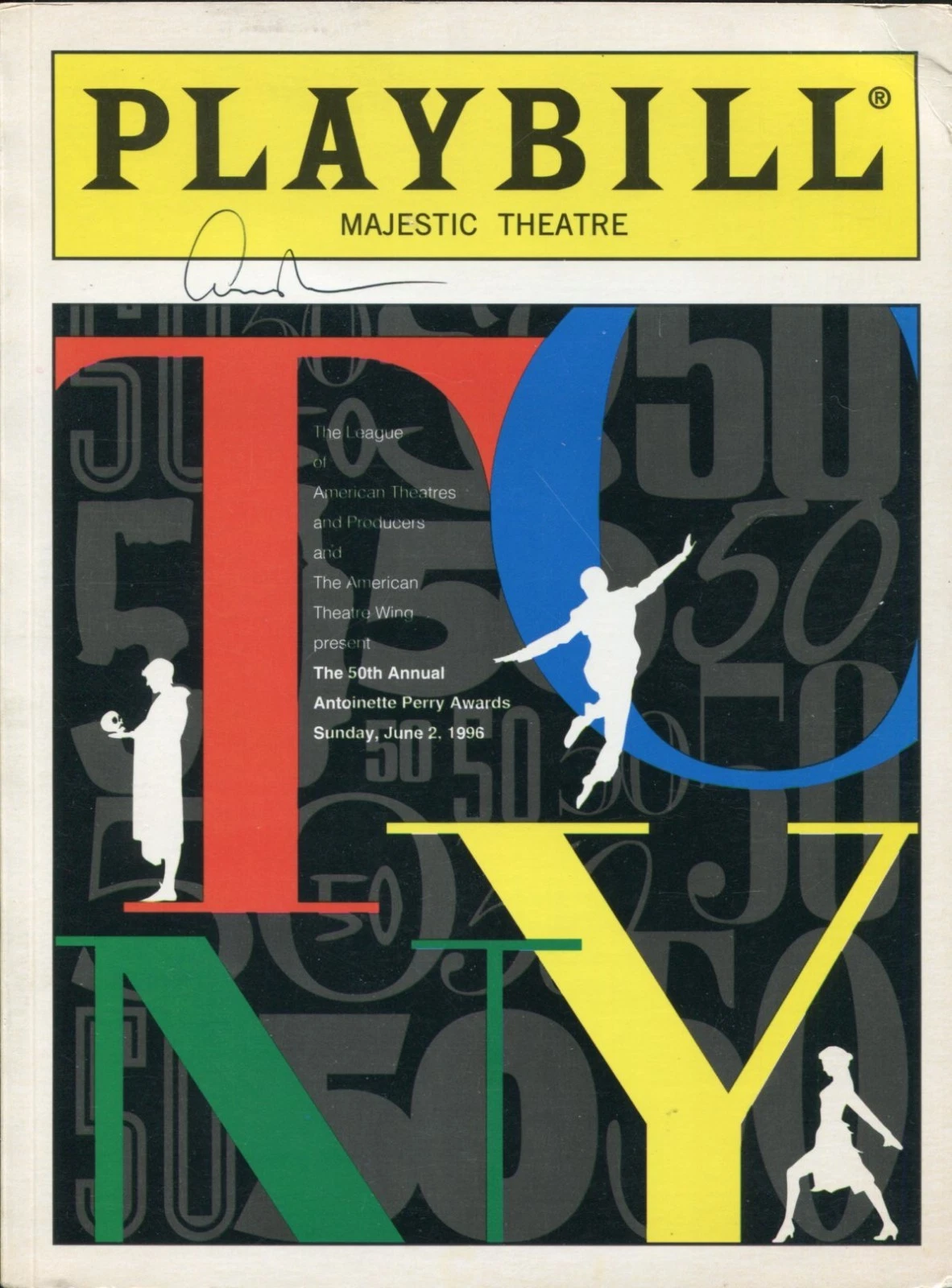 Edward Albee 1996 50th Tony Awards Rare Signed Autograph Playbill Program
