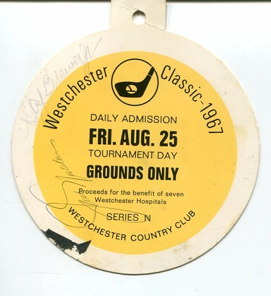 Jack Nicklaus Gay Brewer Jr Masters Champ Golf PGA Signed Autograph Ticket JSA
