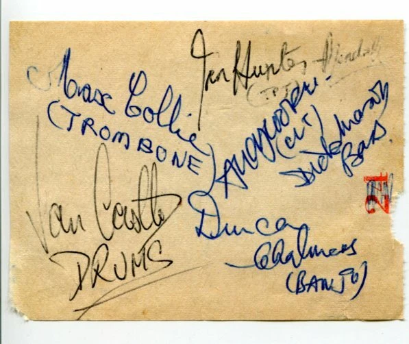 Ian Hunter-Randall Max Collie London City Stompers Jazz Signed Autograph

