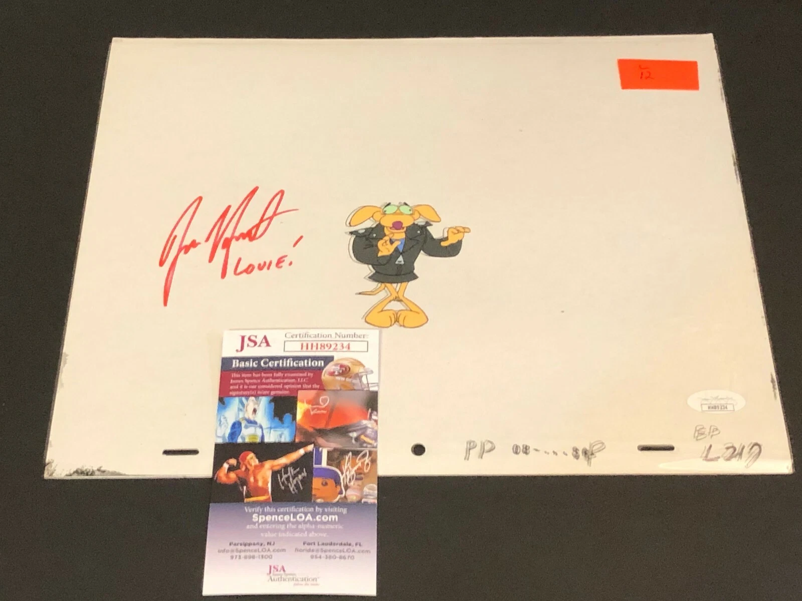 Jess Harnell The Pink Panther Cartoon Voice Signed Autograph Production Cell JSA
