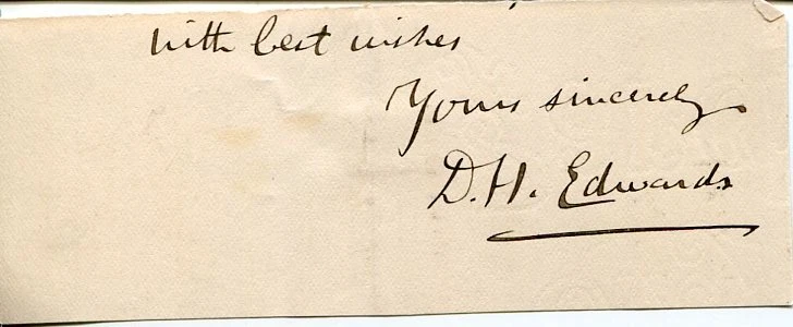 David Herschell Edwards Scottish Author Poet Printer of Brechin Signed Autograph
