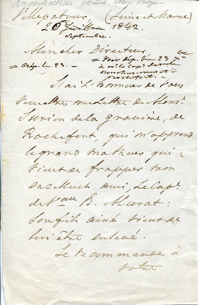 French Admiral Ange Rene Armand Baron de Mackau Minister Navy Signed Autograph
