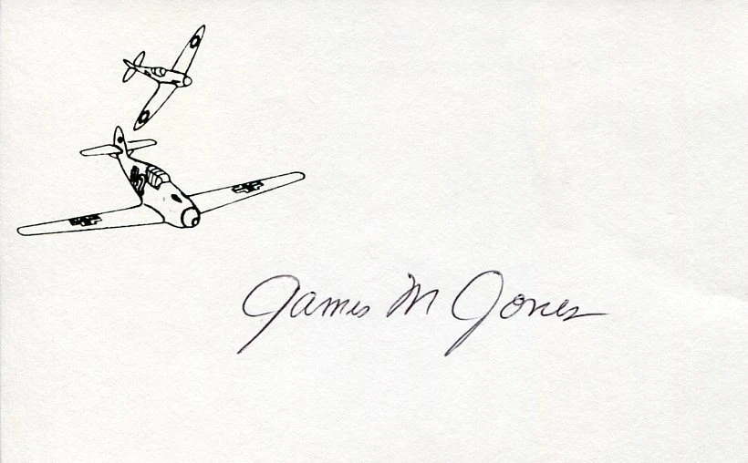 James Murrell Jones USN Navy WWII War Fighter Pilot Ace 3x DFC Signed Autograph
