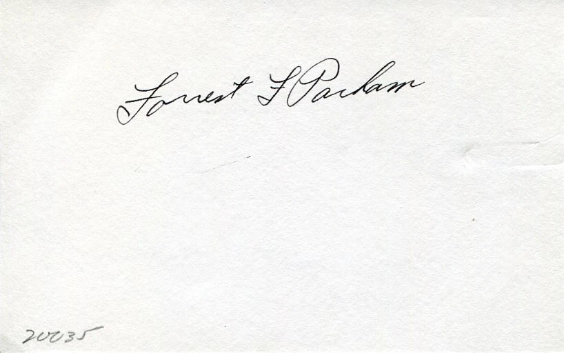 Forrest Parham USAAF WWII War Fighter Pilot Ace DFC P-40 P-51 Signed Autograph
