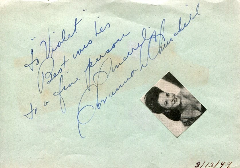 Savannah Churchill Jazz Pop Blues I Want To Be Loved Singer Signed Autograph
