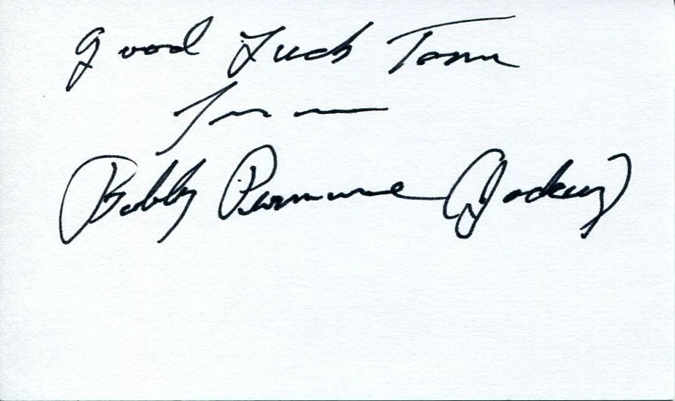 Robert Bobby Permane Thoroughbred Horse Racing Jockey Stymie Signed Autograph
