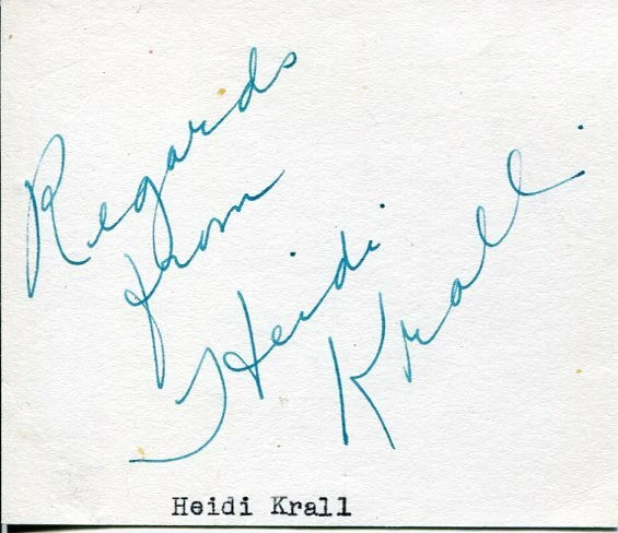 Heidi Krall Metropolitan Opera Dance Me a Song Broadway Singer Signed Autograph
