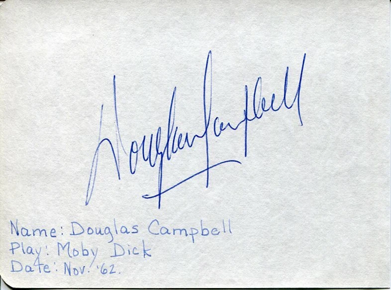Douglas Campbell Oedipus Rex Great Detective Lois Duncan Author Signed Autograph
