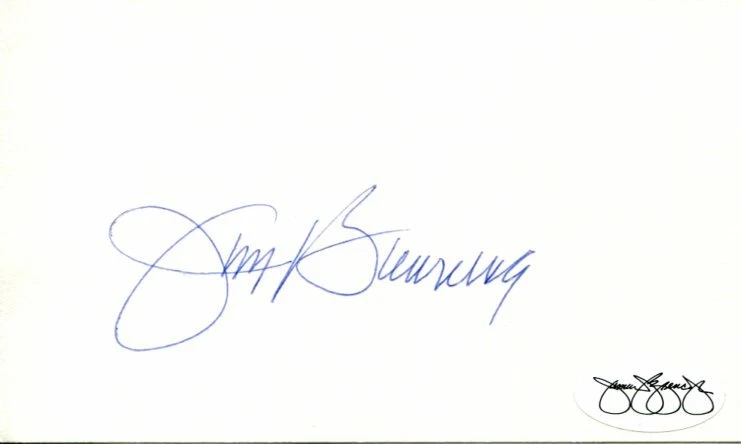 Jim Bunning Philadelphia Phillies Tigers Perfect Game HOF Signed Autograph JSA
