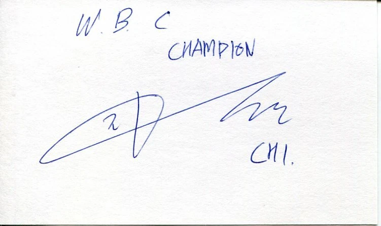 Chi In-jin South Korean WBC Seatherweight Boxing Champ Signed Autograph
