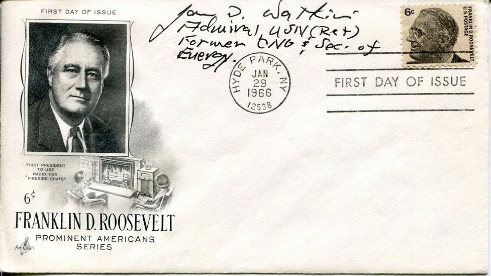 Admiral James Watkins Navy USN CNO & US Secretary Of Energy Signed Autograph FDC
