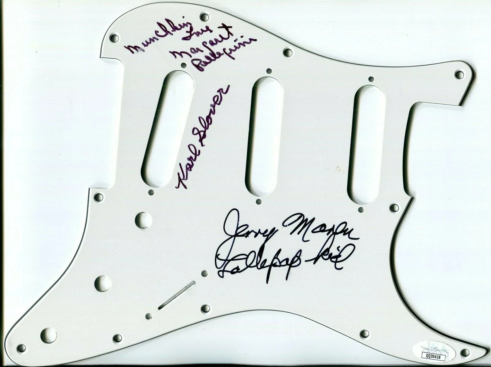 Jerry Maren Wizard Of Oz & Other Munchkins Signed Autograph Guitar Pickguard JSA
