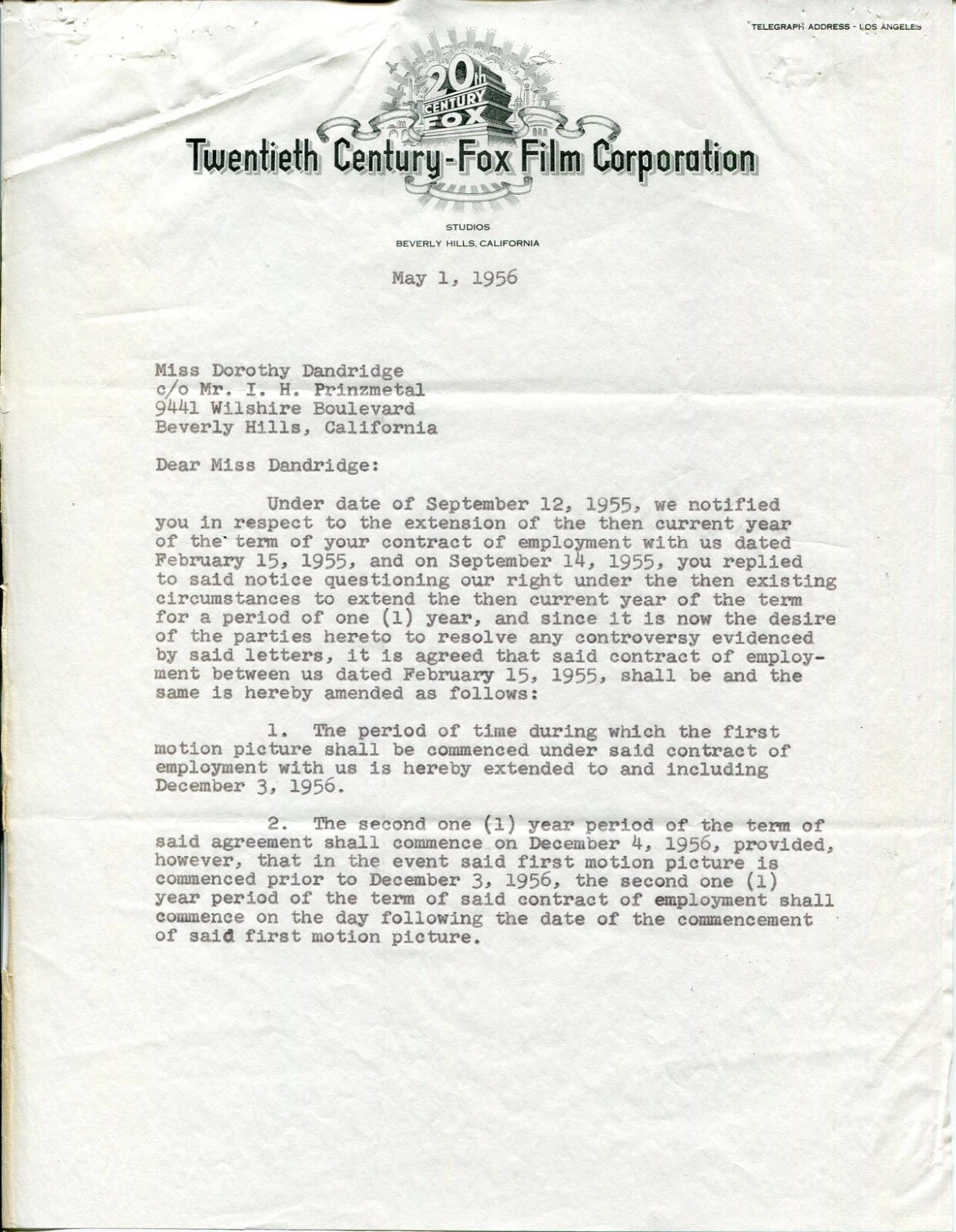 Dorothy Dandridge Singer Actress Carmen Jones Signed Autograph Doc BAS Beckett
