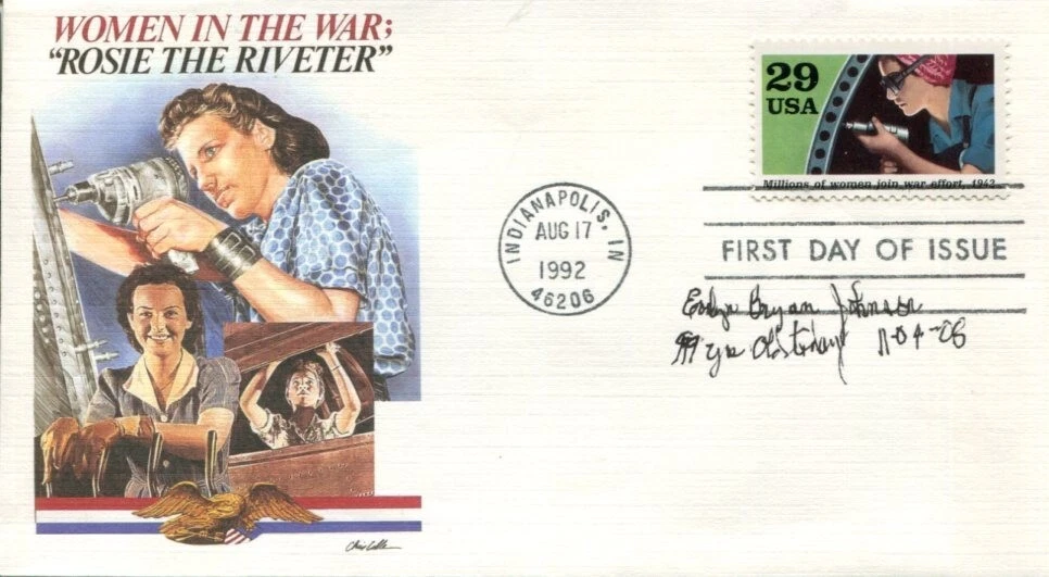 Evelyn Bryan Johnson Mama Bird Pilot Civil Air Patrol Signed Autograph FDC
