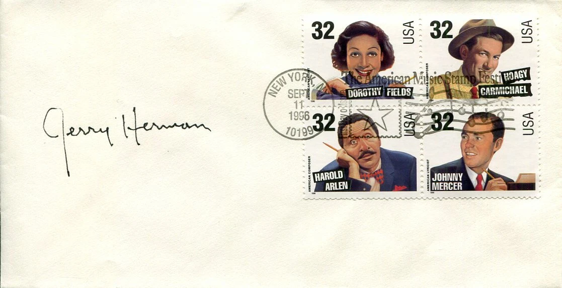 Jerry Herman Mame Broadway Composer lyricist Tony Winner Signed Autograph FDC
