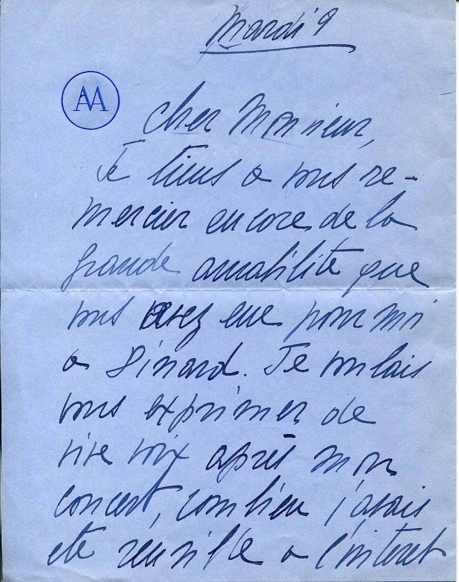 La Argentina Antonia Merce y Luque Spanish Ballet Dance Signed Autograph Letter
