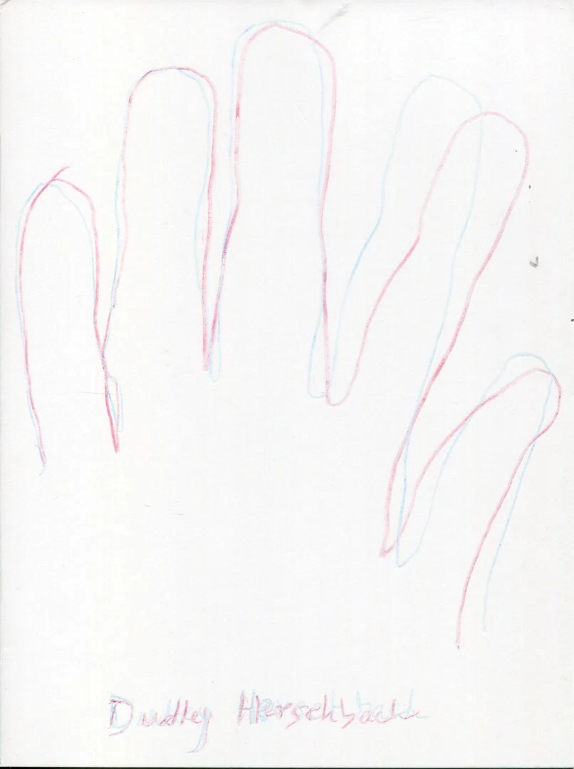 Dudley Herschbach 1986 Nobel Prize Chemistry Signed Autograph Hand Print Sketch
