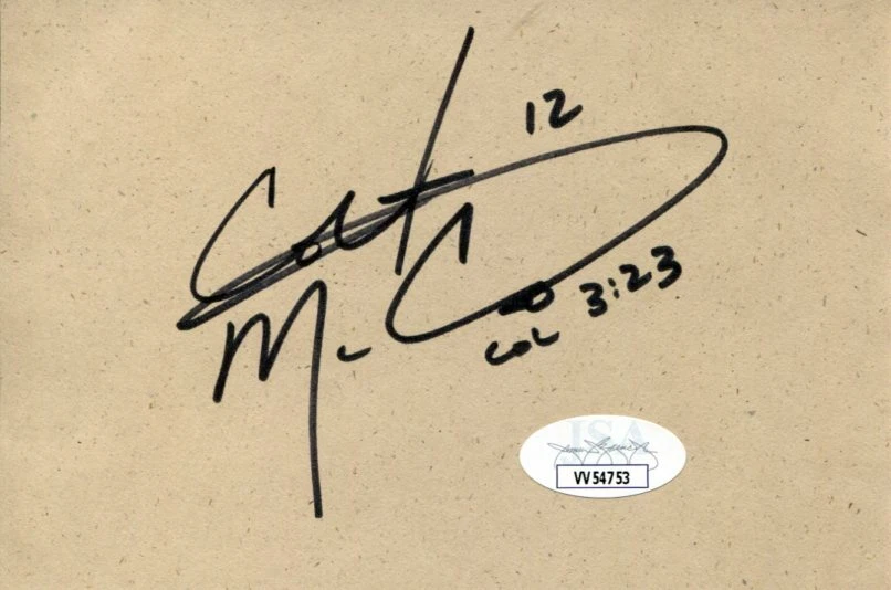 Colt McCoy Texas Longhorns National Champ Arizona Cardinals Signed Autograph JSA
