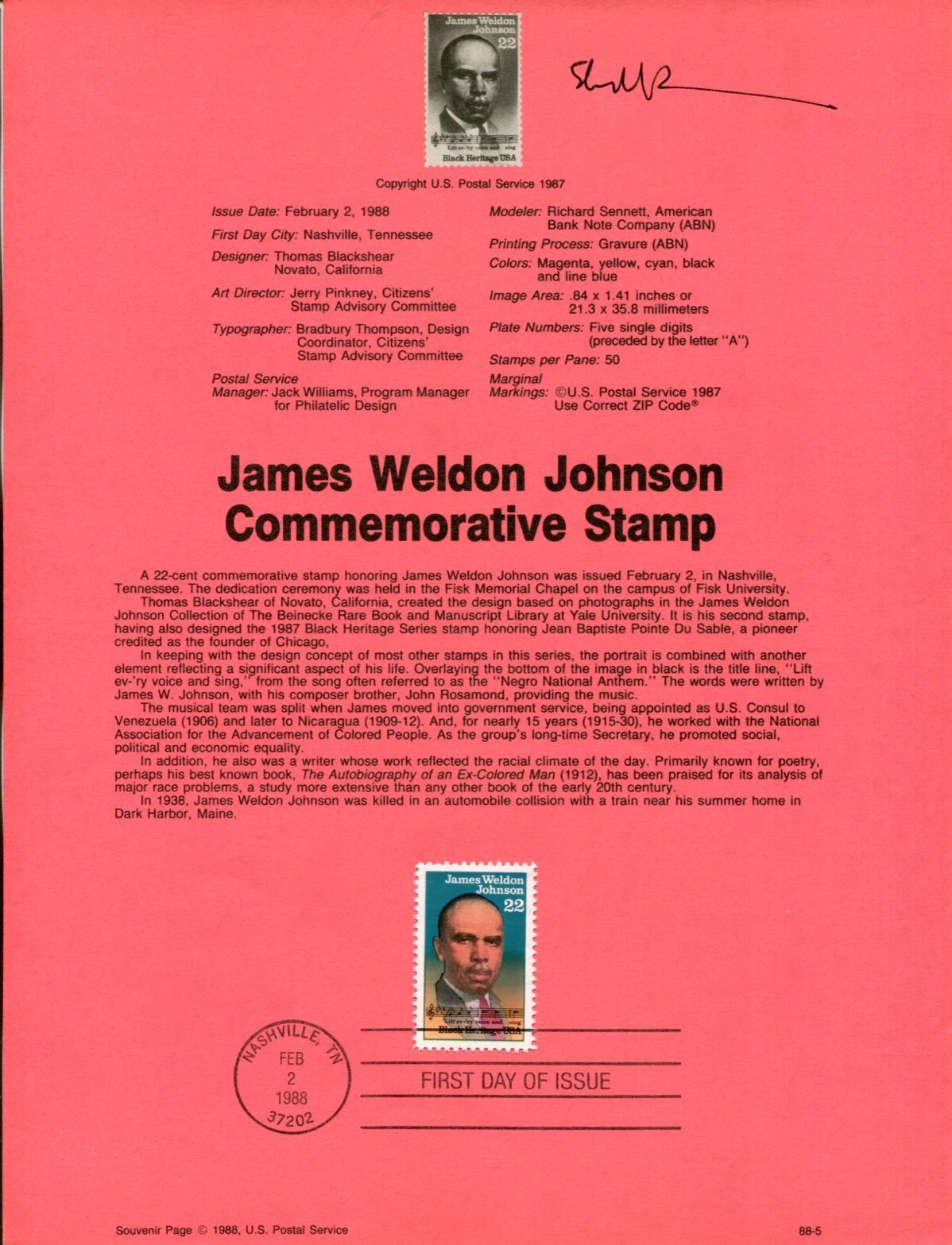 Elizabeth Alexander Presidential Inauguration Obama Poet Signed FDC Sheet
