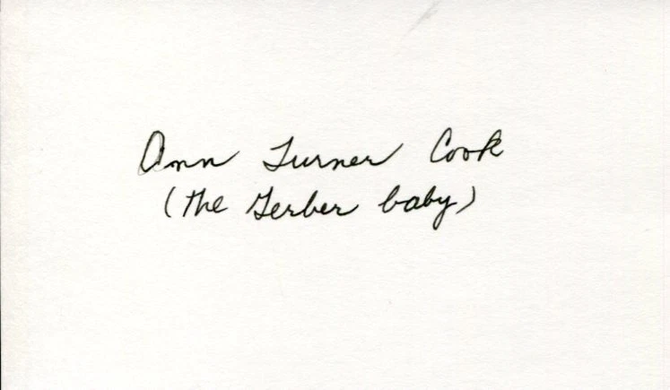 Ann Turner Cook The Original Gerber Baby Signed Autograph
