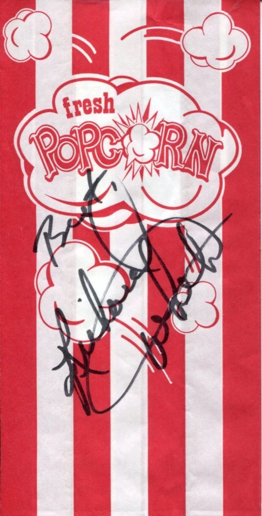 Richard White Disney Beauty and the Beast Gaston Signed Autograph Popcorn Bag
