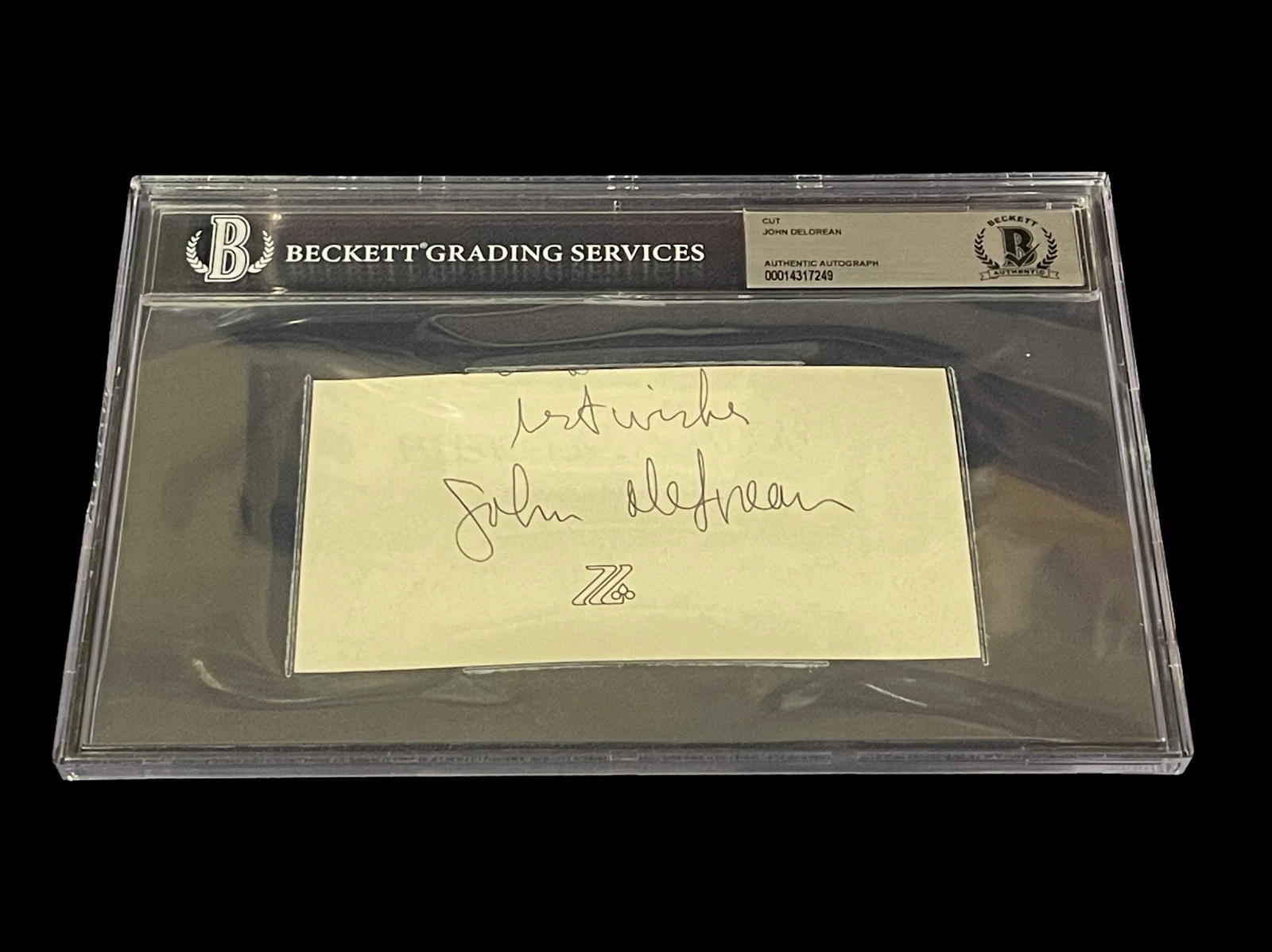 John DeLorean Pontiac GTO Car Designer Rare Signed Autograph Slab BAS Beckett
