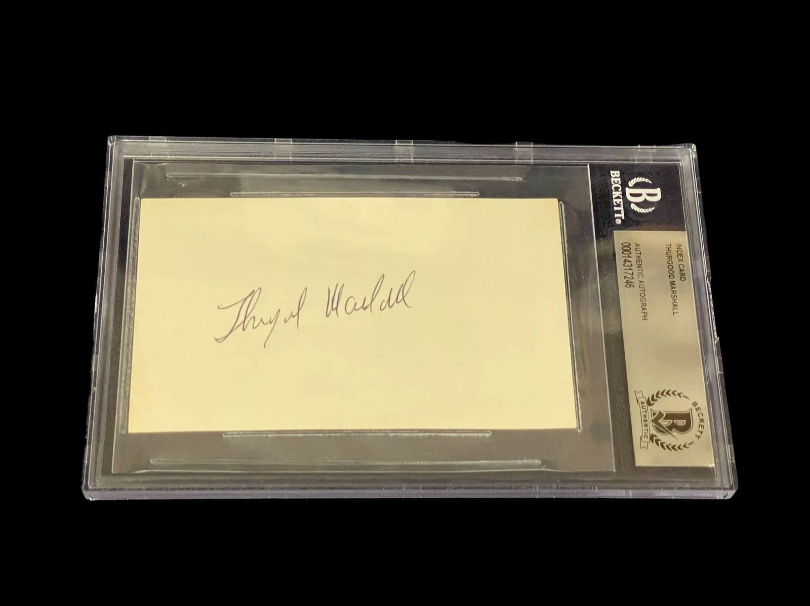 Thurgood Marshall 1st Black Supreme Court Just Signed Autograph BAS Beckett Slab

