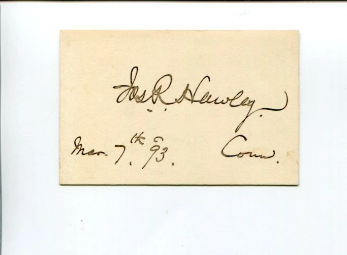 General Joseph Roswell Hawley Civil War Connecticut Governor Signed Autograph
