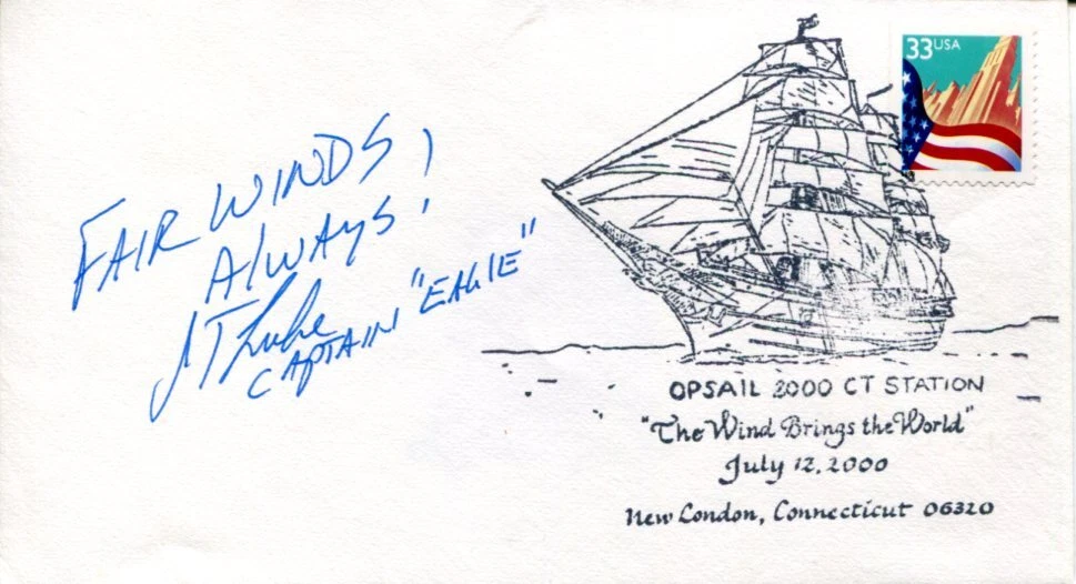 Captain Ivan Luke Coast Guard Barque EAGLE Tall Sail Ship Signed Autograph FDC
