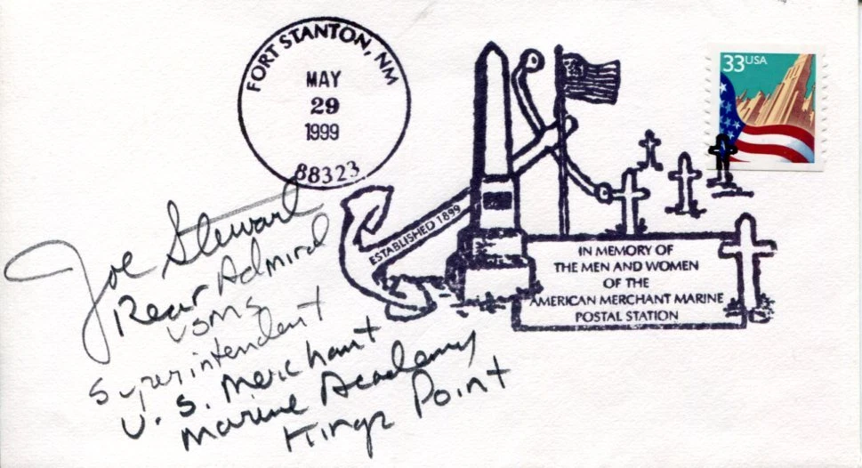 Major General Admiral Joseph D. Stewart US Merchant Marine USMC Signed Autograph

