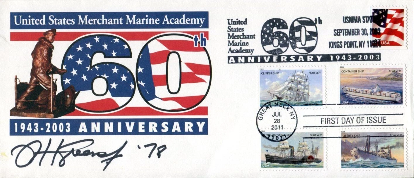 Admiral Philip H. Greene Jr Superintendent Merchant Marine Academy Signed FDC
