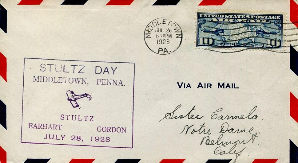 WILMER STULTZ PILOT WITH AMELIA EARHART FRIENDSHIP 1928 SIGNED AUTOGRAPH FDC JSA COLLECTIBLE MEMORABILIA