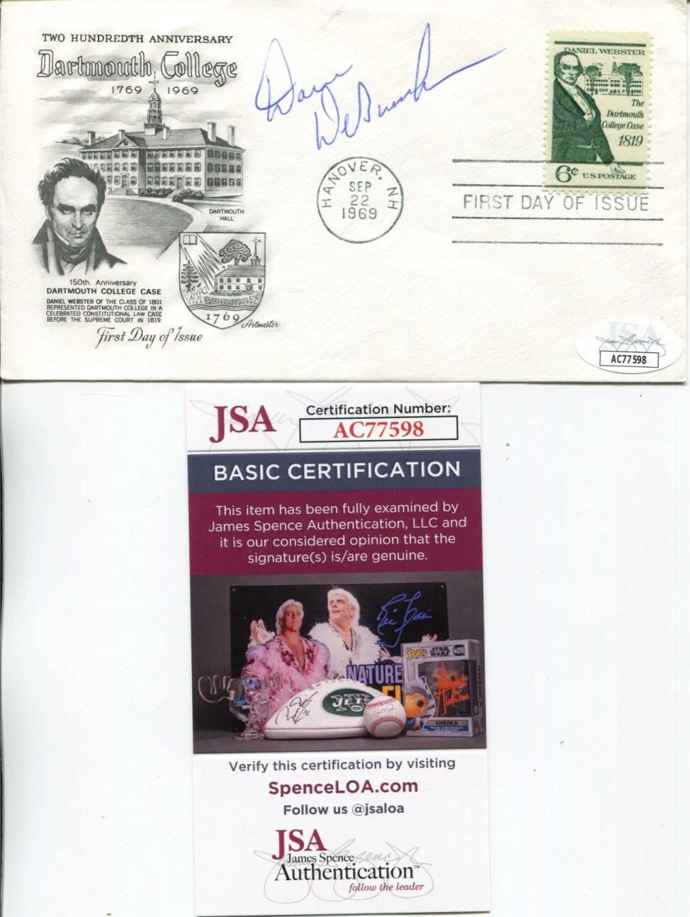 Dave DeBusschere Detroit Pistons NY New York Knicks HOF Signed Autograph JSA
