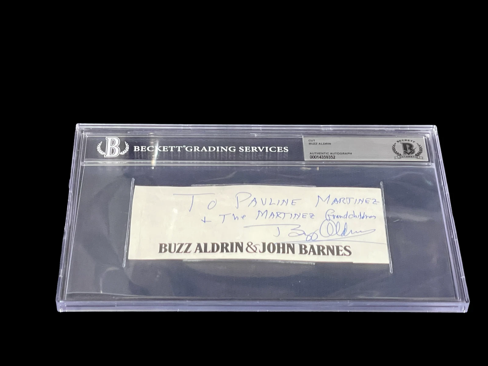 Buzz Aldrin NASA Astronaut Apollo 11 Moonwalker Signed Autograph BAS Becket Slab
