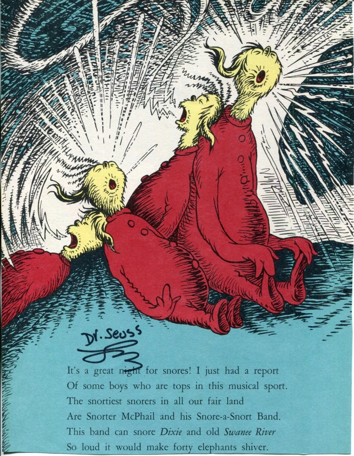 Dr. Seuss Theodor Geisel Cartoonist Author Signed Autograph Book Page
