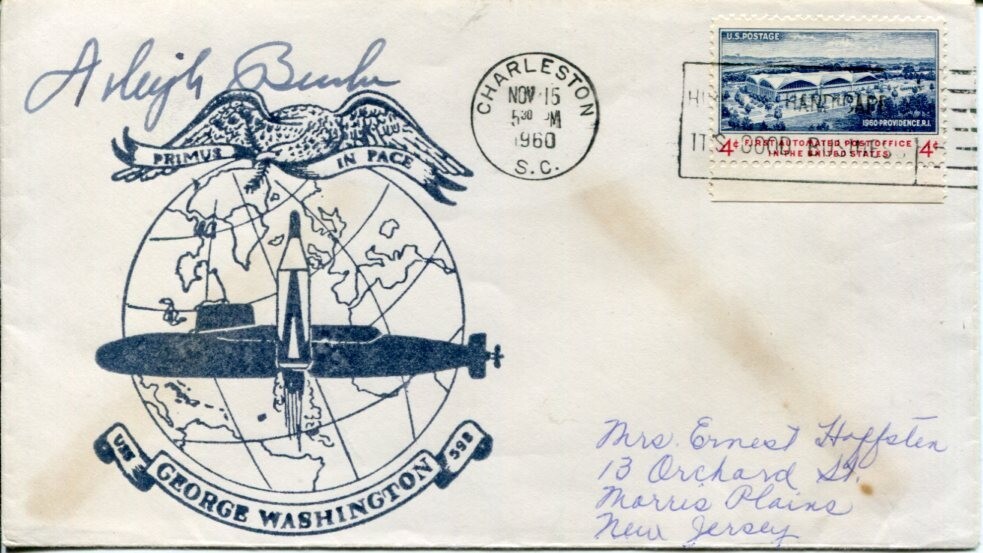 Admiral Arleigh Burke Navy Cross Chief of Naval Operations Signed Autograph FDC
