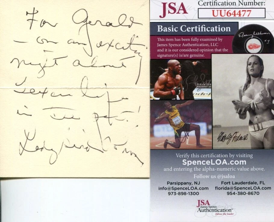 Lady Bird Johnson First Lady Wife President Lyndon B Signed Autograph Note JSA
