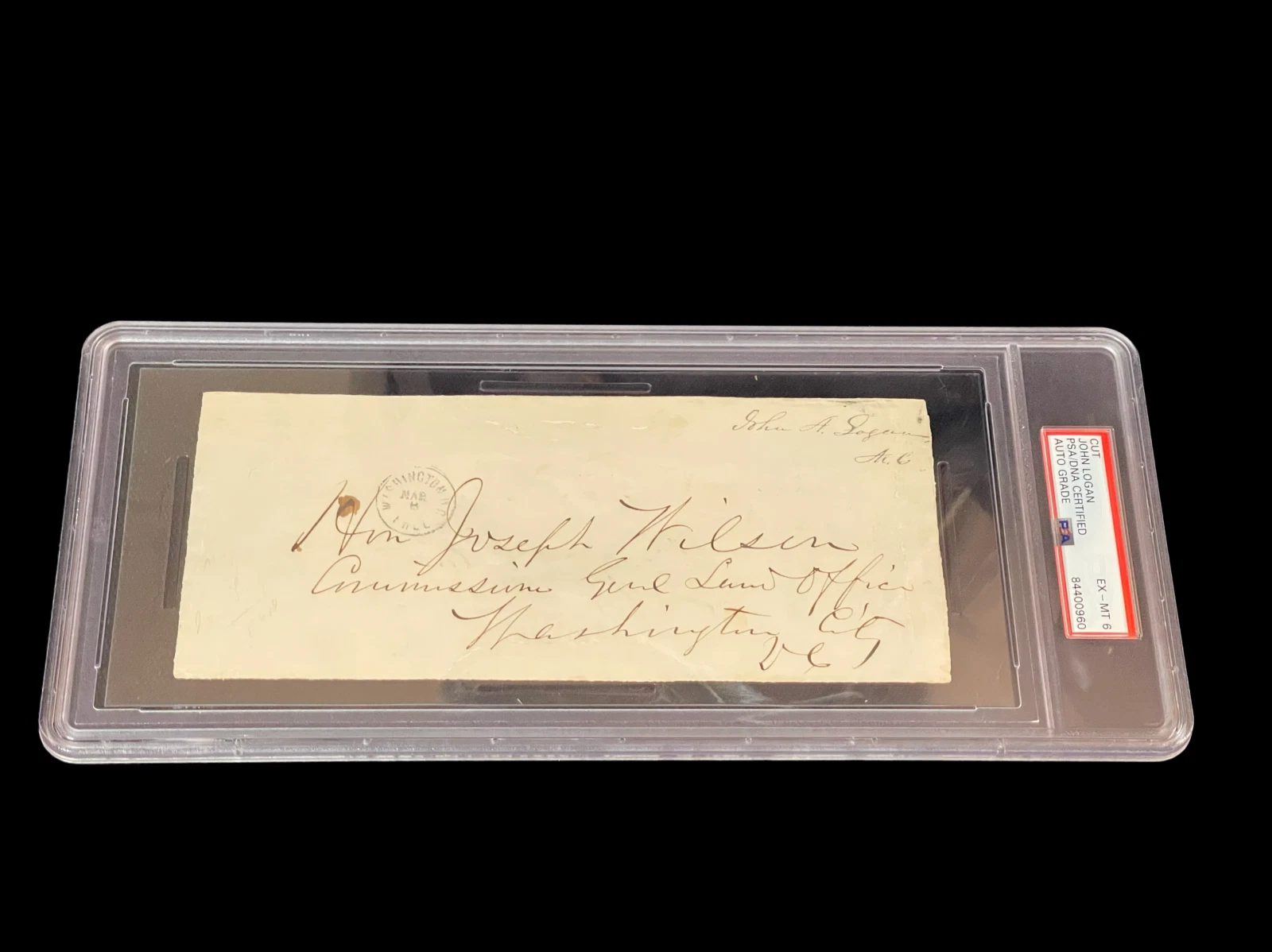 General John A. Logan Civil War Memorial Day Founder Signed Autograph PSA Slab

