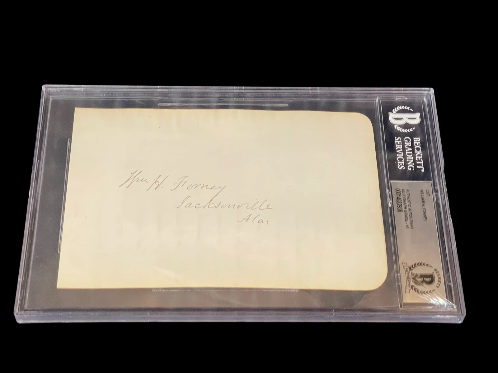 CSA General William Forney Civil War Signed Autograph Mint 10 BAS Beckett Slab
