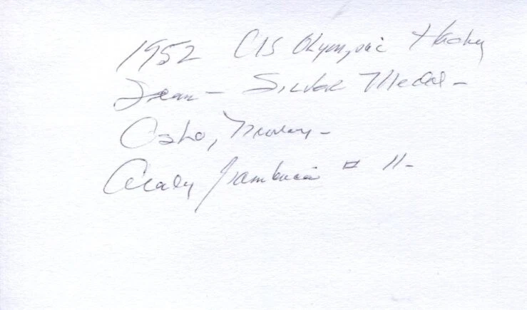 Andre Gambucci 1952 US Olympic Silver Medal Hockey Signed Autograph
