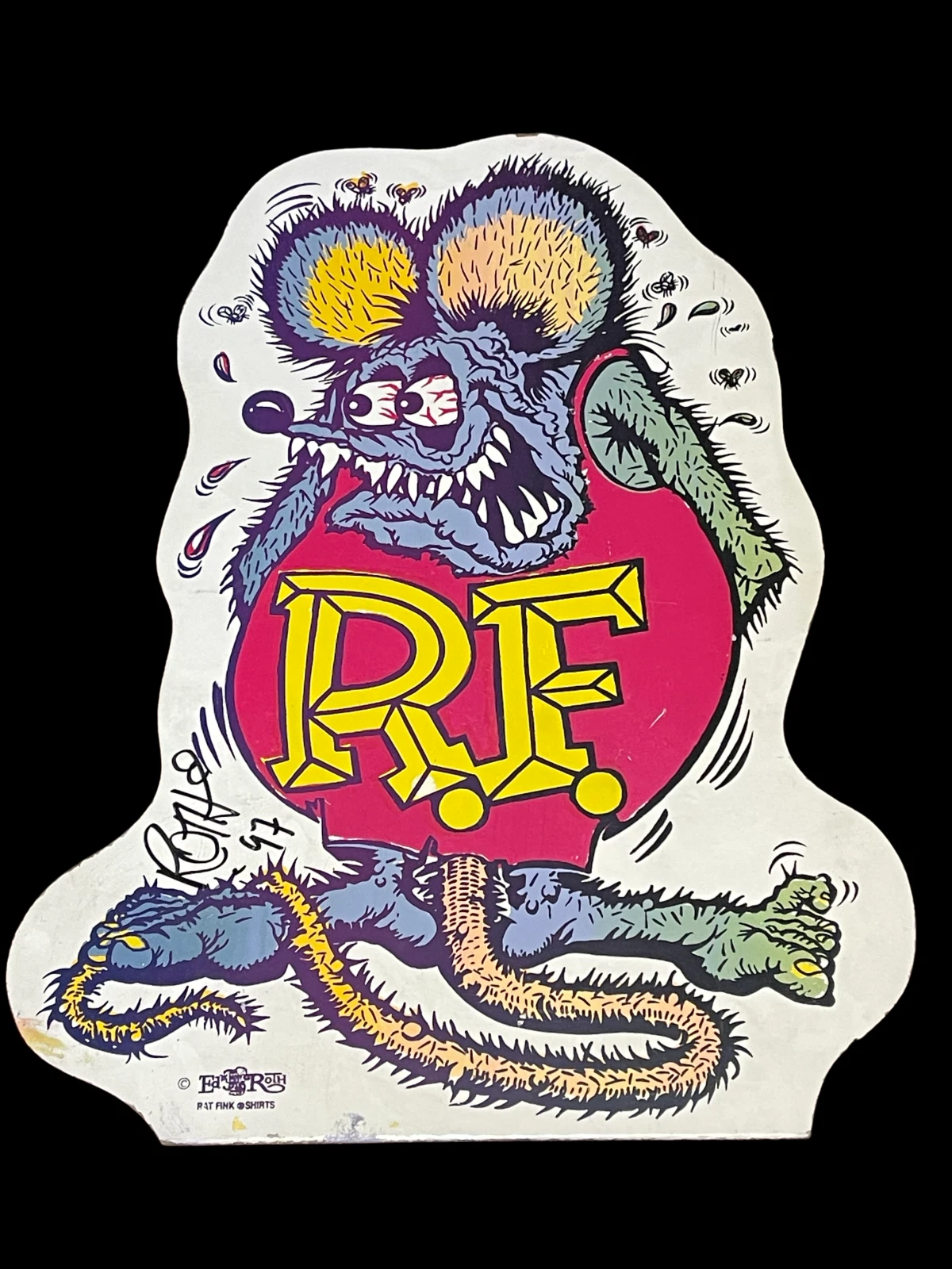 Ed Big Daddy Roth Custom Car Artist Signed Autograph Rat Fink Promotional Sign
