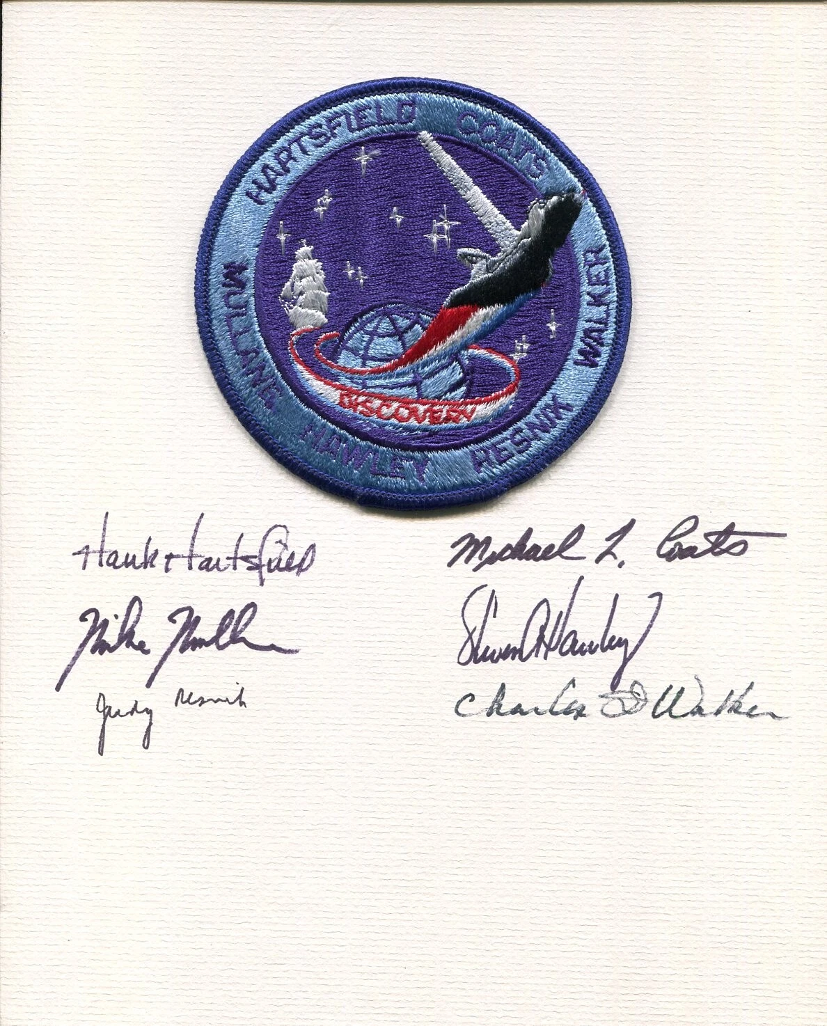 Judith Resnik Henry Hartsfield Michael Coats & 3 NASA STS-41-D Signed Autograph
