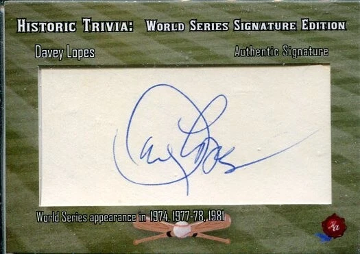 Davey Lopes 2022 Historic Autograph Trivia World Series Signature Edition 4/6
