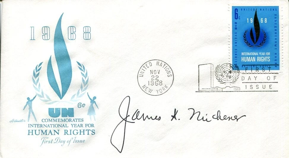 James A. Michener Author Space South Pacific Pulitzer Prize Signed Autograph FDC
